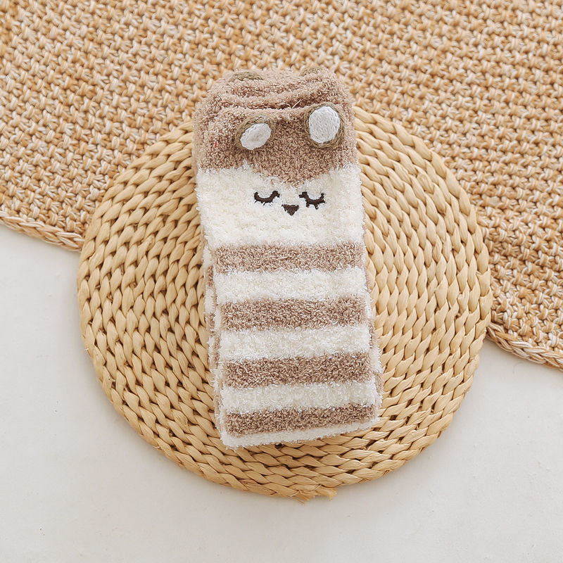 Coral fleece socks for women winter thickened floor sleeping over knee leggings socks long tube plus fleece autumn and winter warmth