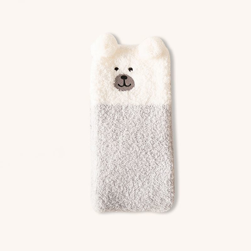 Coral fleece socks for women winter thickened floor sleeping over knee leggings socks long tube plus fleece autumn and winter warmth