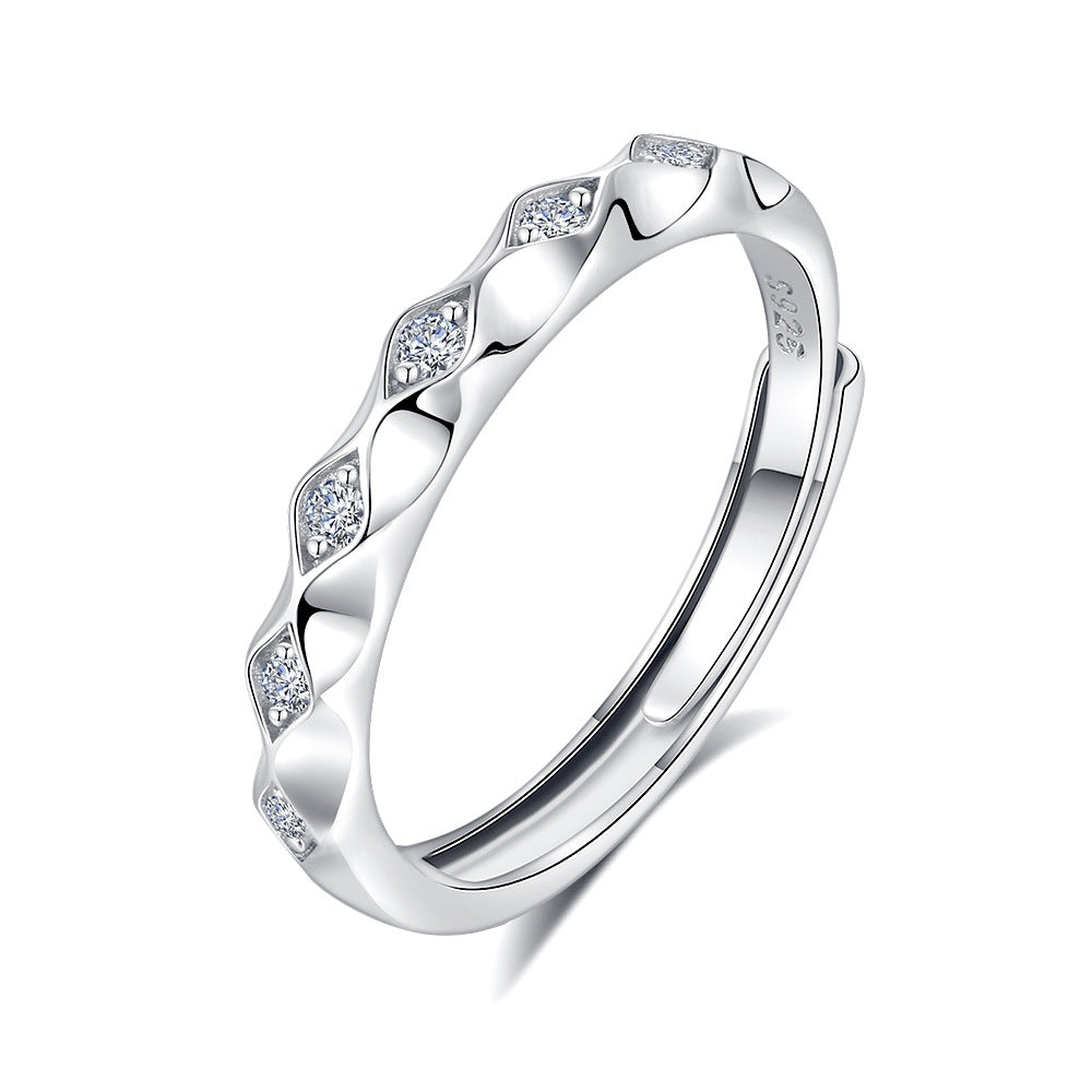 s925 sterling silver couple ring original design light luxury couple ring live ring ring Valentine's Day gift