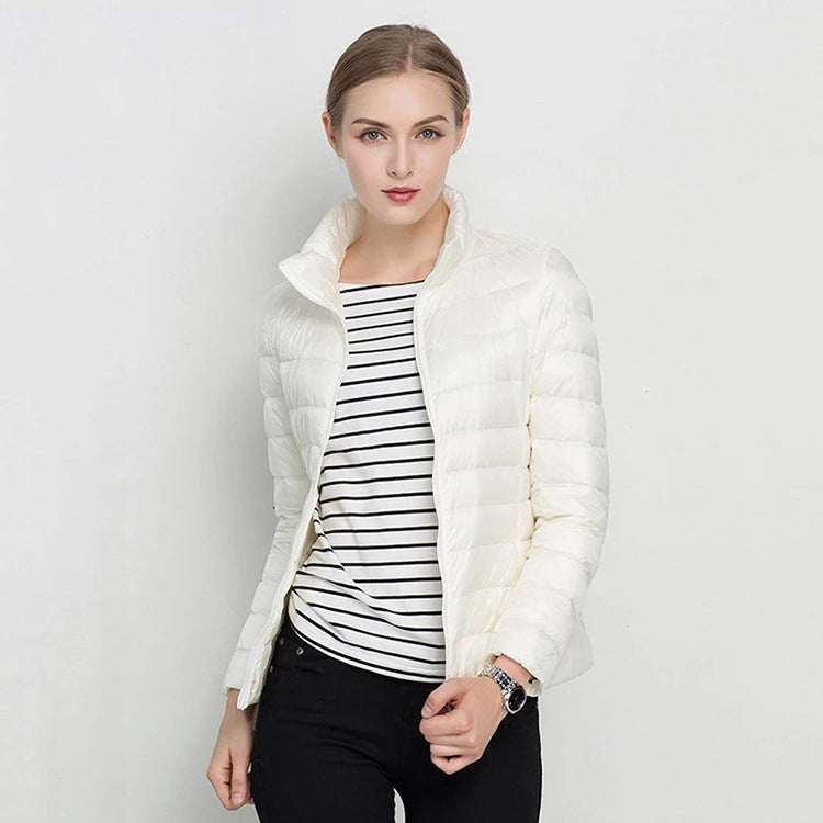 Women's Winter Coat 2022 New Lightweight White Duck Down Stand Collar Slim Ladies Winter Down Coat