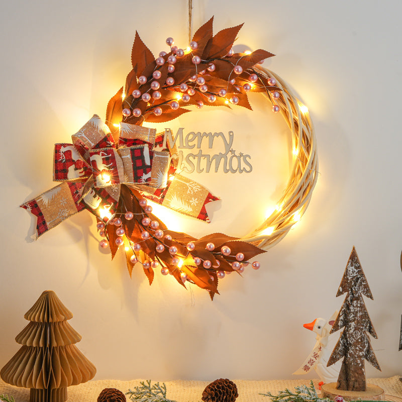 Christmas decorations garland door hanging wreath scene layout Christmas tree circle hanging ornaments door hanging ornaments creative