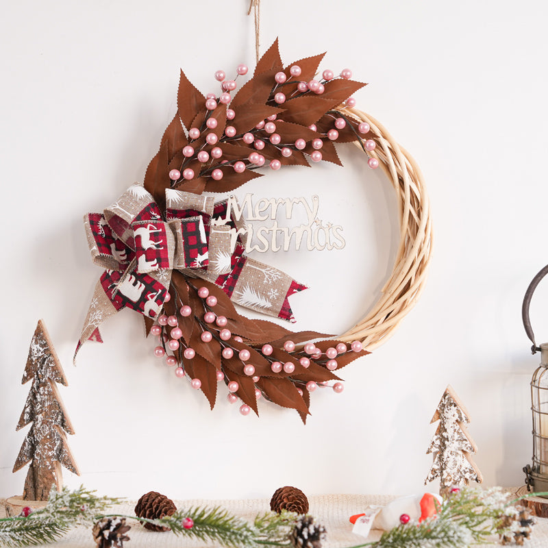 Christmas decorations garland door hanging wreath scene layout Christmas tree circle hanging ornaments door hanging ornaments creative