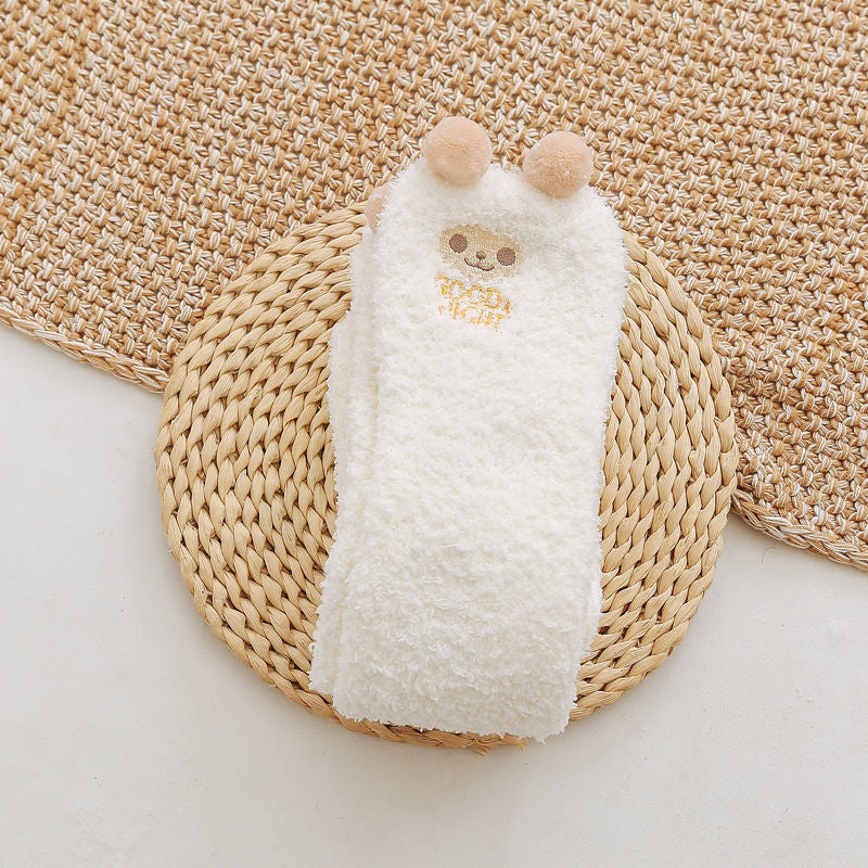 Coral fleece socks for women winter thickened floor sleeping over knee leggings socks long tube plus fleece autumn and winter warmth