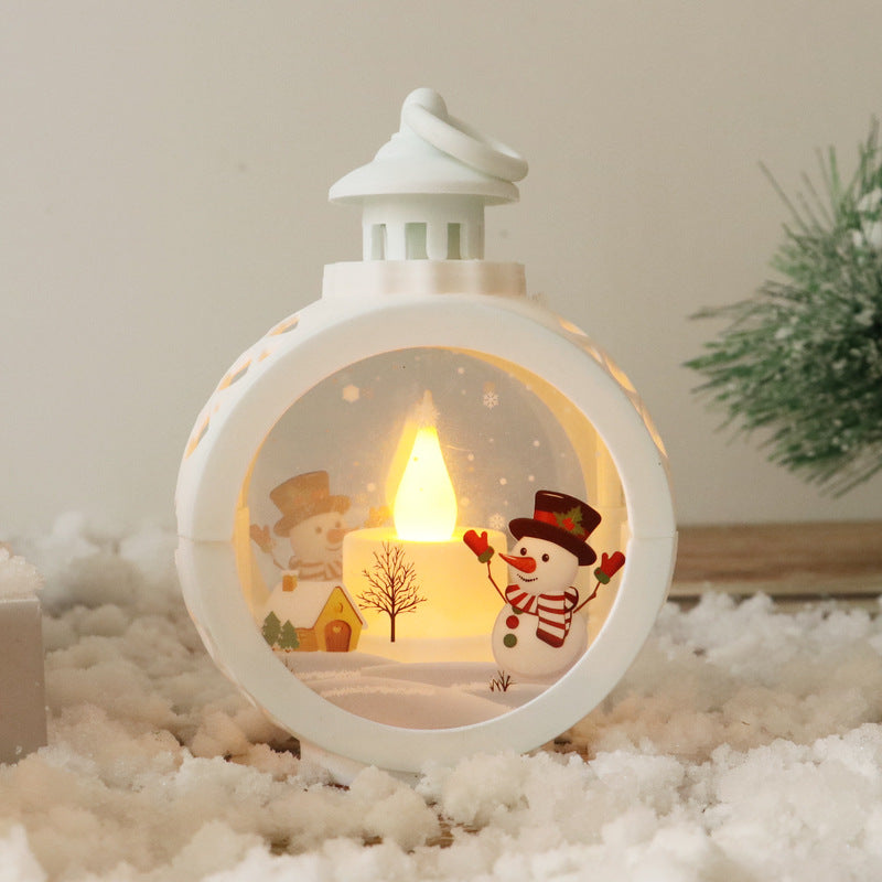 Christmas decoration supplies led candle lights round Christmas hanging lights portable cross-border new retro window ornaments