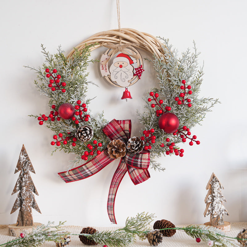 Christmas decorations garland door hanging wreath scene layout Christmas tree circle hanging ornaments door hanging ornaments creative