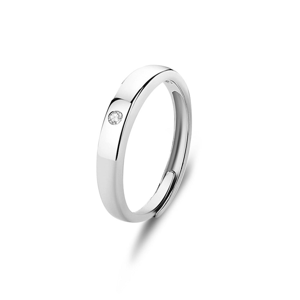 s925 sterling silver couple ring original design light luxury couple ring live ring ring Valentine's Day gift