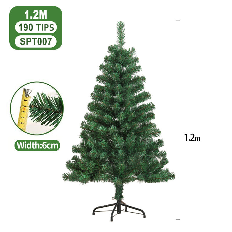PVC Christmas tree large encrypted green simulation tree 1.5m/1.8m home hotel floor decoration spot