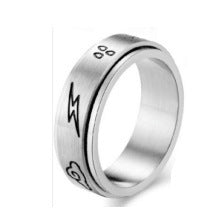 Star Moon Titanium Steel Rotatable Ring Male European and American Stainless Steel Couple Ring Cross-border Explosive Supply