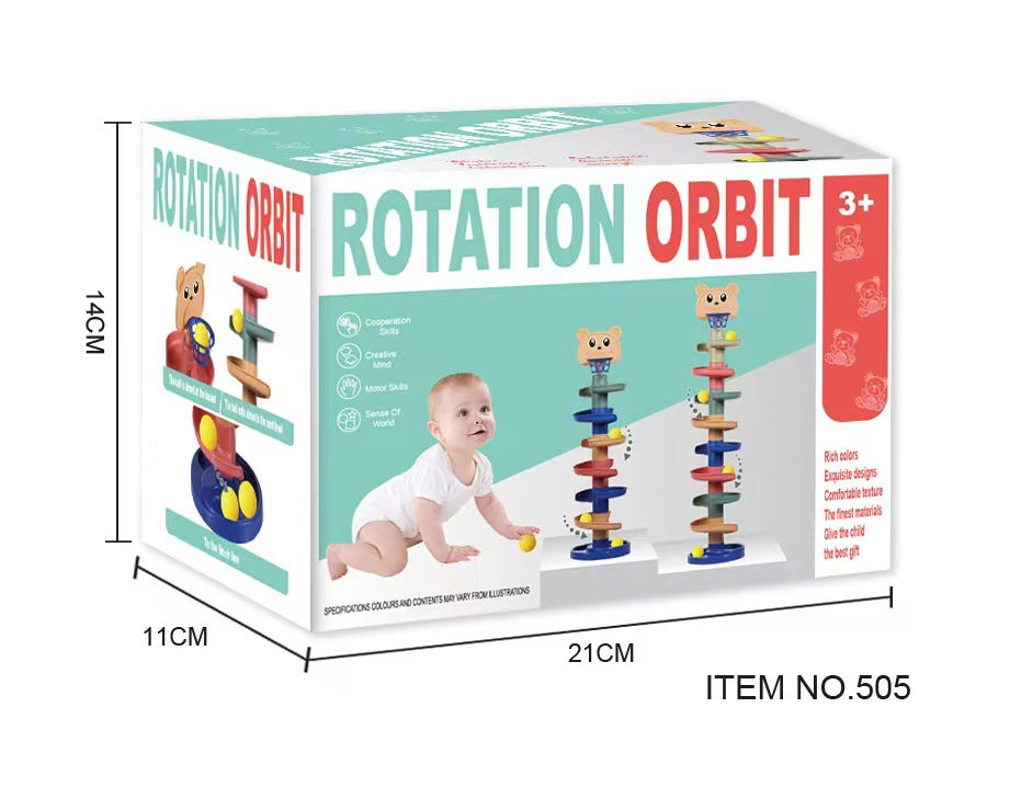 Shooting stacking fun children's fun track slide ball tower baby educational early education rolling ball toy 1-3 years old