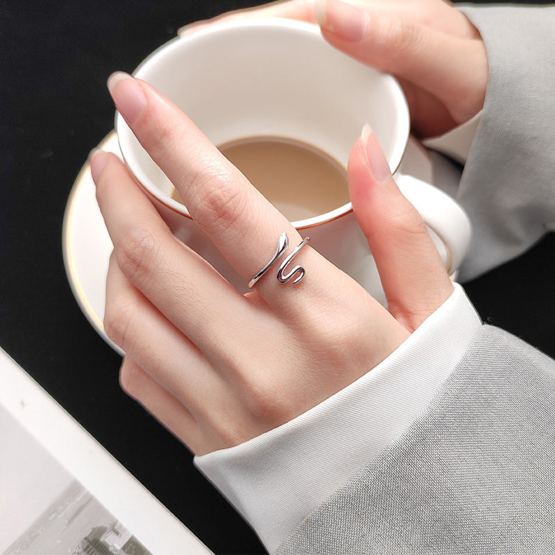 Smart snake ring open ring female Japanese and Korean temperament simple fashion ring Korean personality snake ring female