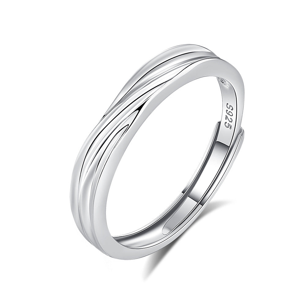 s925 sterling silver couple ring original design light luxury couple ring live ring ring Valentine's Day gift