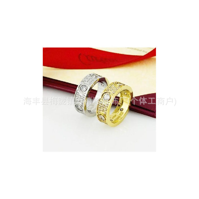 High version of Kajia love ring couple nail ring narrow version men and women rose gold wide version ring finger