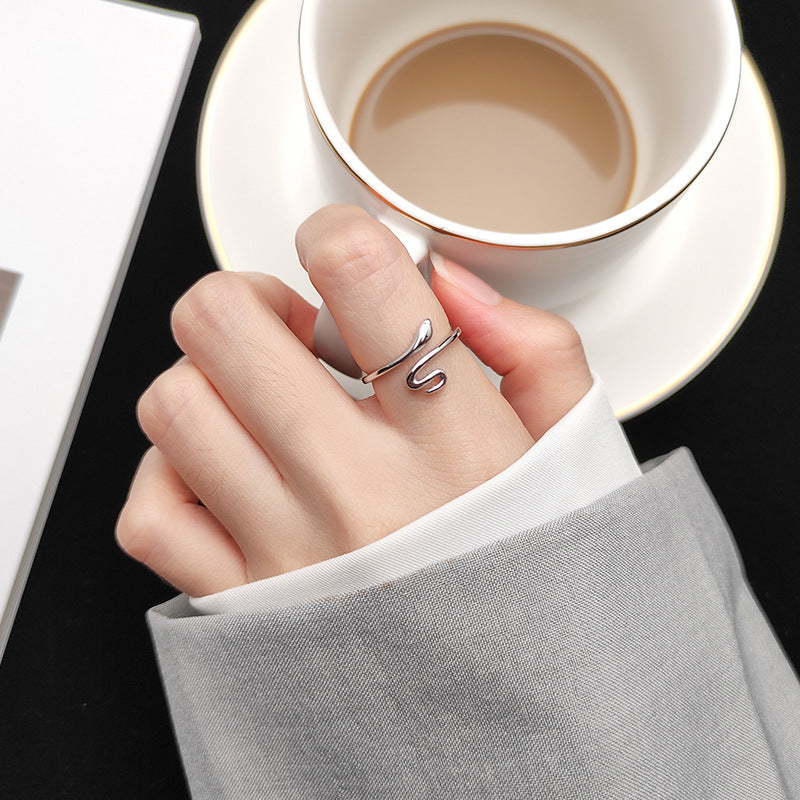 Smart snake ring open ring female Japanese and Korean temperament simple fashion ring Korean personality snake ring female