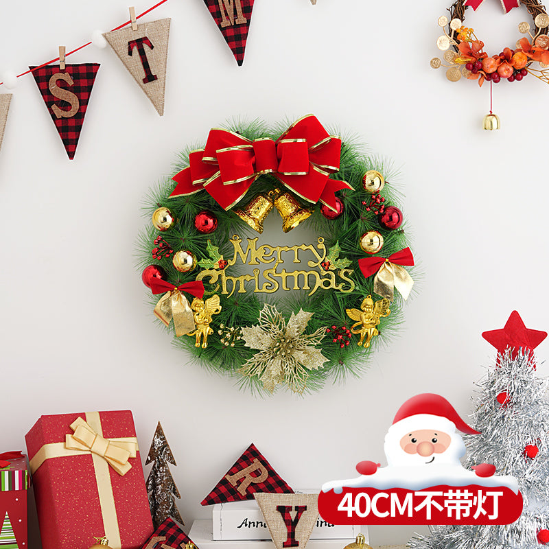 Christmas decorations garland door hanging wreath scene layout Christmas tree circle hanging ornaments door hanging ornaments creative