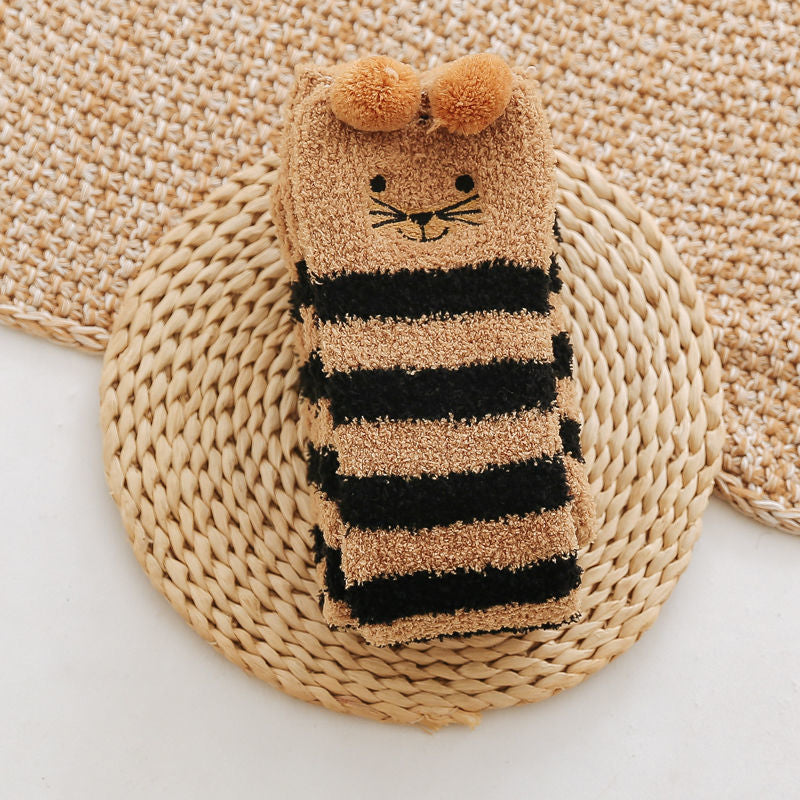 Coral fleece socks for women winter thickened floor sleeping over knee leggings socks long tube plus fleece autumn and winter warmth