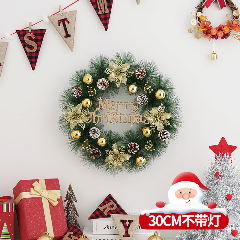 Christmas decorations garland door hanging wreath scene layout Christmas tree circle hanging ornaments door hanging ornaments creative