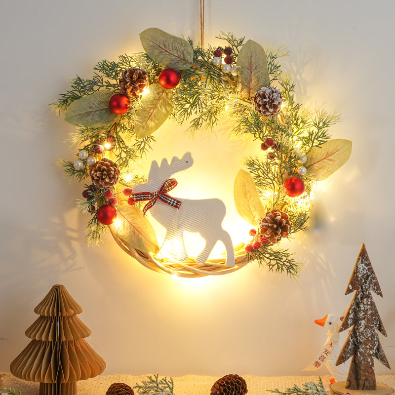 Christmas decorations garland door hanging wreath scene layout Christmas tree circle hanging ornaments door hanging ornaments creative