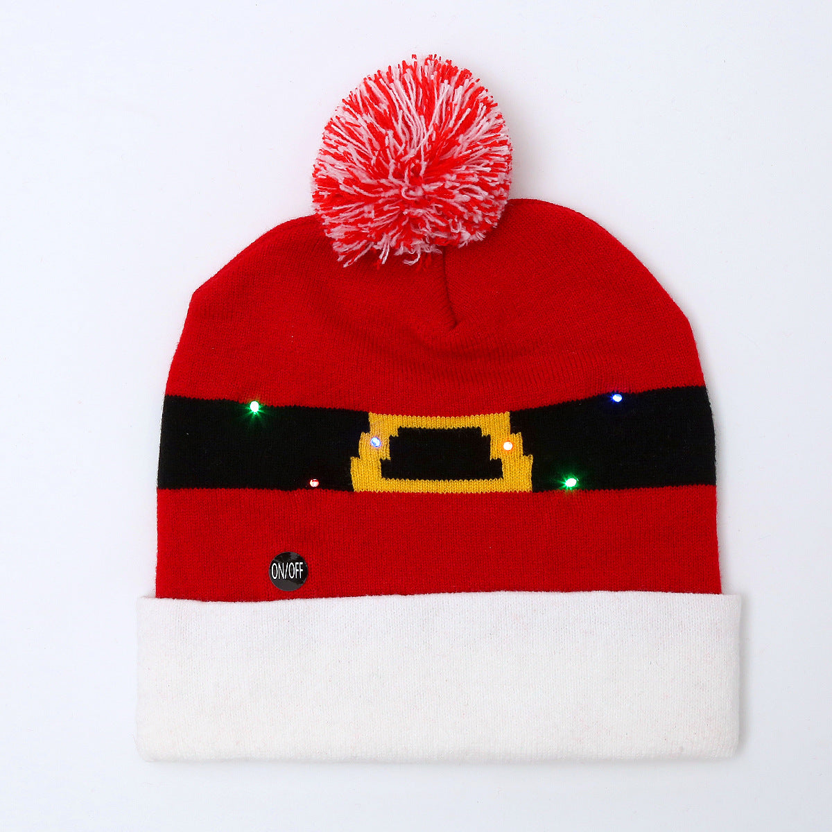 Genuine yarn all acrylic jacquard LED Christmas wool hat autumn and winter warm knitted Christmas hat