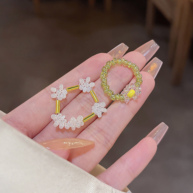 Light luxury high-end design pearl ring female niche ins style exquisite zircon ring open ring hand jewelry