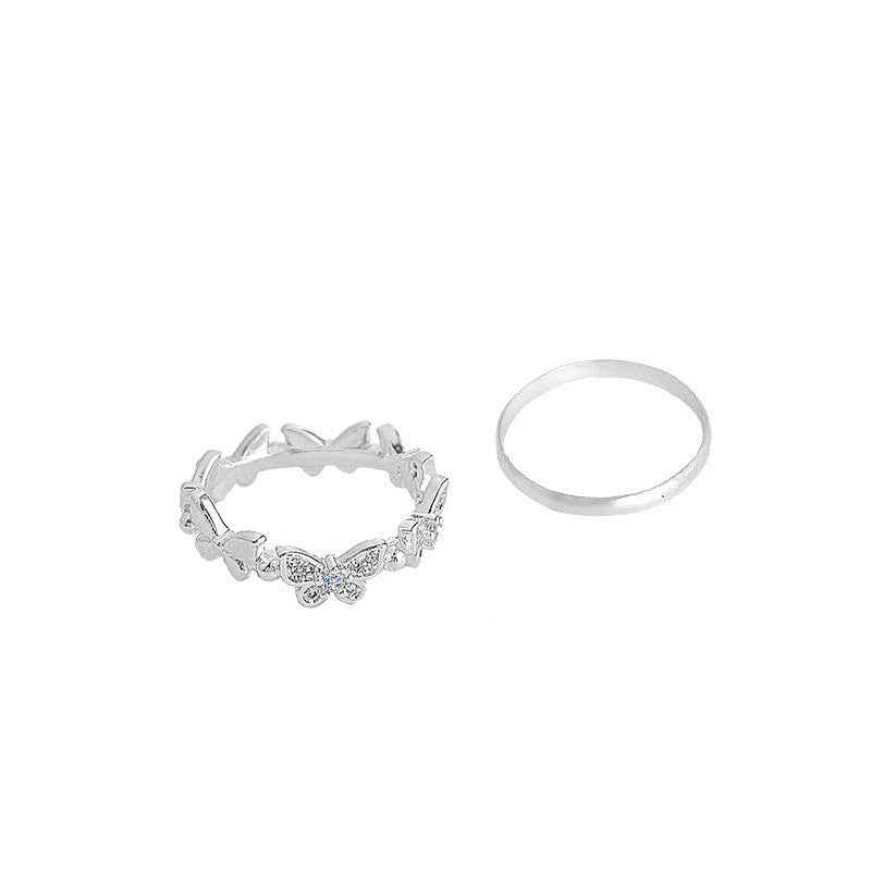 Light luxury high-end design pearl ring female niche ins style exquisite zircon ring open ring hand jewelry