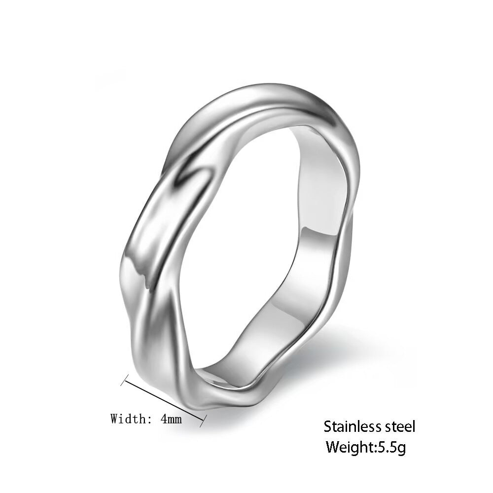Cold style Mobius ring titanium steel trendy niche couple ring non-fading ring personality jewelry