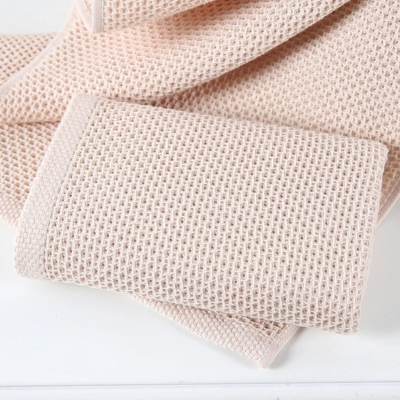 Japanese-style honeycomb towel absorbent face towel household mesh wabi-sabi face towel refreshing breathable cotton towel gift wholesale