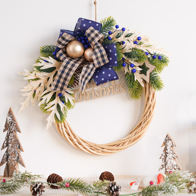 Christmas decorations garland door hanging wreath scene layout Christmas tree circle hanging ornaments door hanging ornaments creative