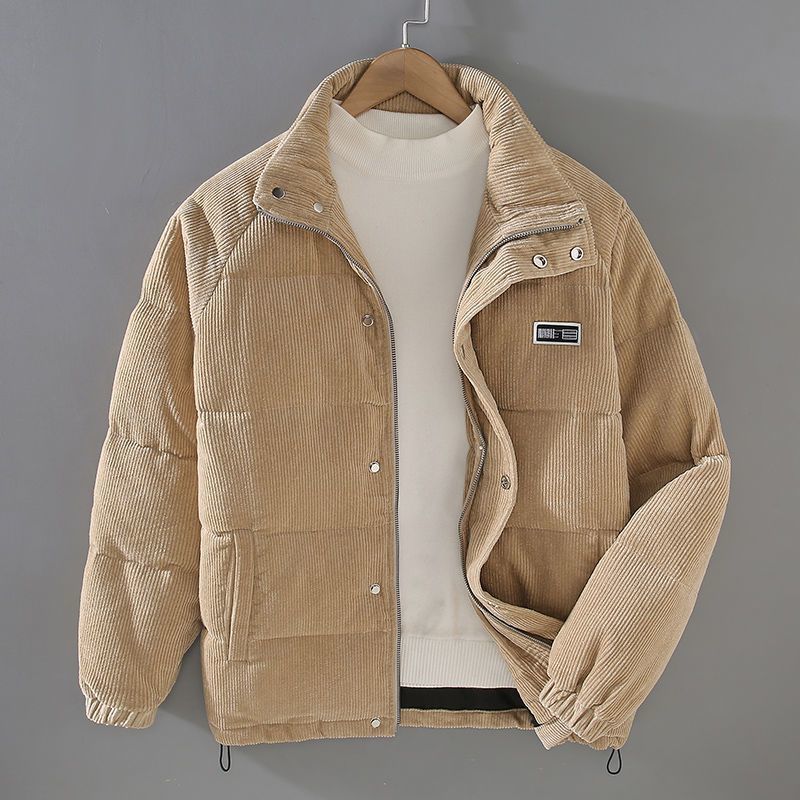 Winter new 2023 men's warm corduroy cotton clothing trendy simple bread coat jacket