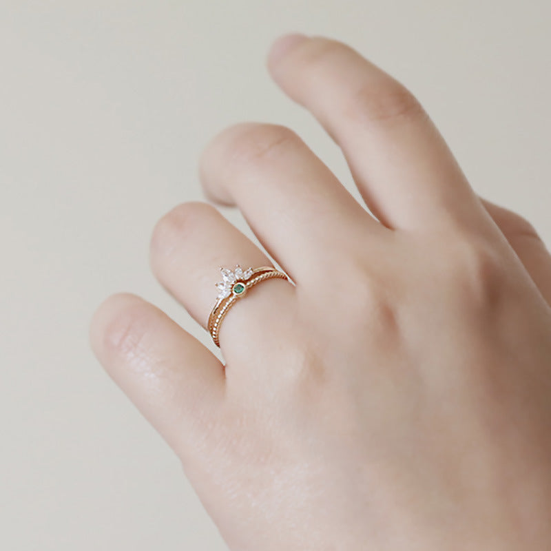 Stacked ring female niche retro design basic combination ring ins cold wind adjustable index finger ring