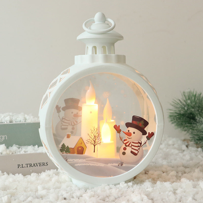 Christmas decoration supplies led candle lights round Christmas hanging lights portable cross-border new retro window ornaments