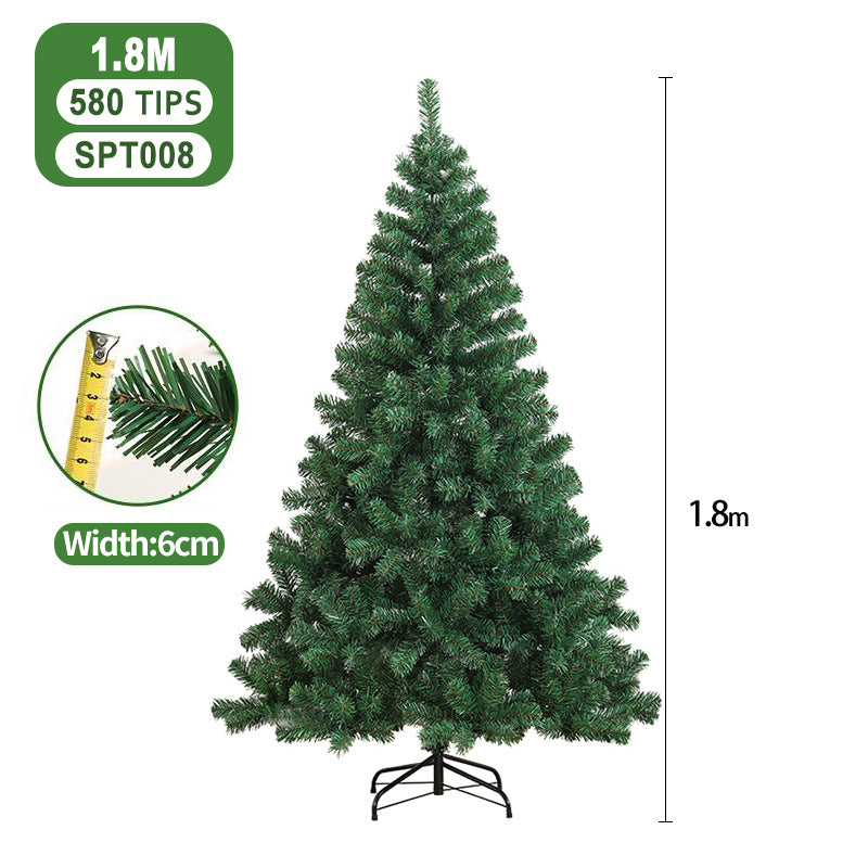 PVC Christmas tree large encrypted green simulation tree 1.5m/1.8m home hotel floor decoration spot
