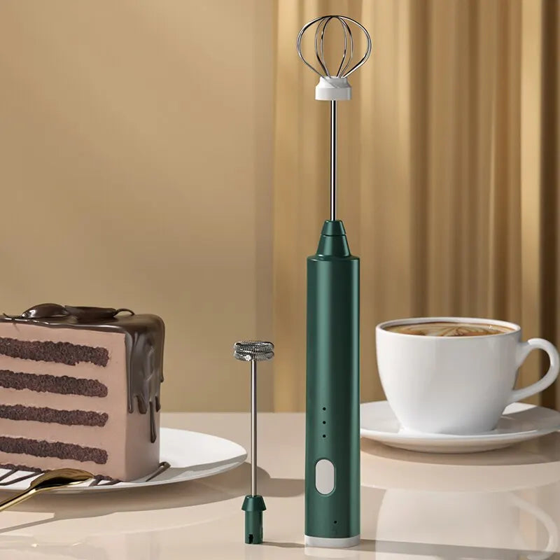 1 PCS USB Rechargeable Handheld Egg Beater 3 Speeds Electric Milk