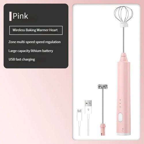 1 PCS USB Rechargeable Handheld Egg Beater 3 Speeds Electric Milk