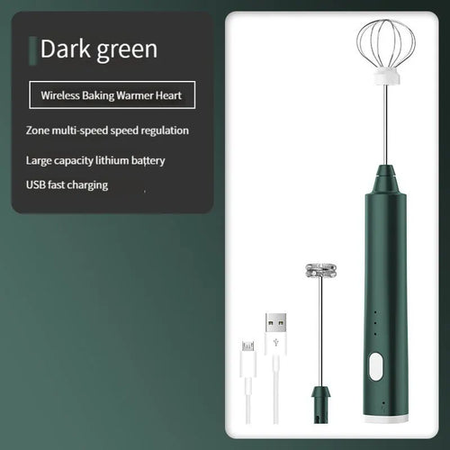 1 PCS USB Rechargeable Handheld Egg Beater 3 Speeds Electric Milk