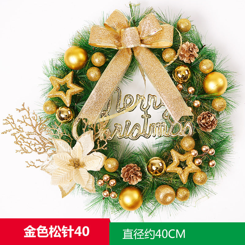 Christmas decorations garland door hanging wreath scene layout Christmas tree circle hanging ornaments door hanging ornaments creative