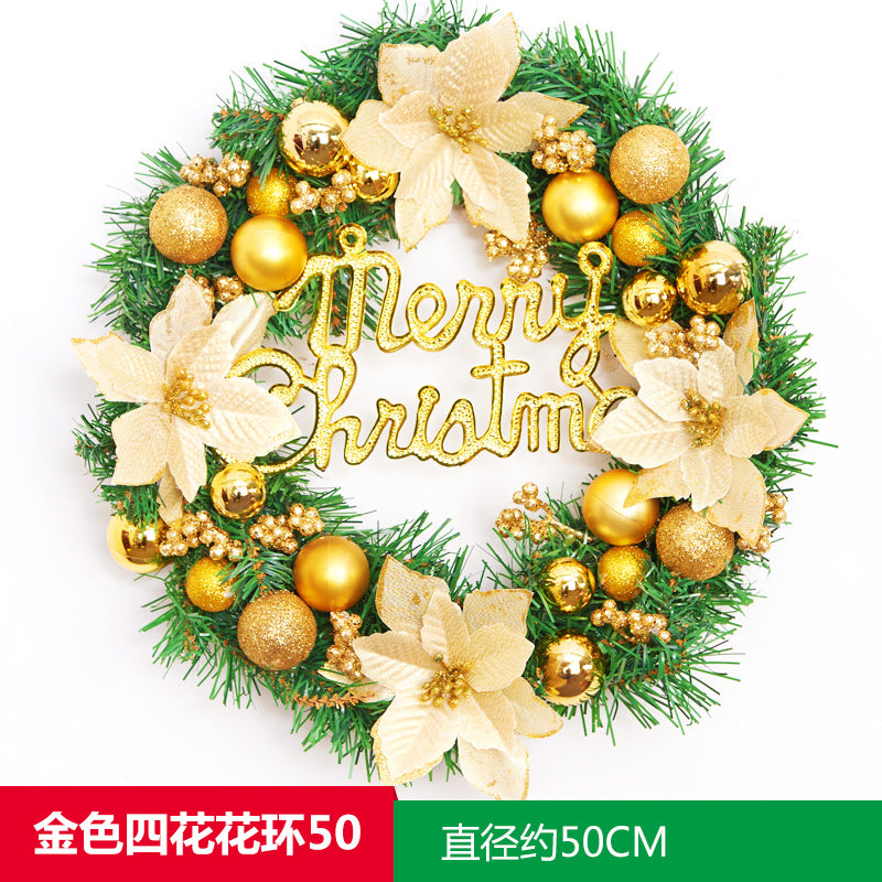 Christmas decorations garland door hanging wreath scene layout Christmas tree circle hanging ornaments door hanging ornaments creative