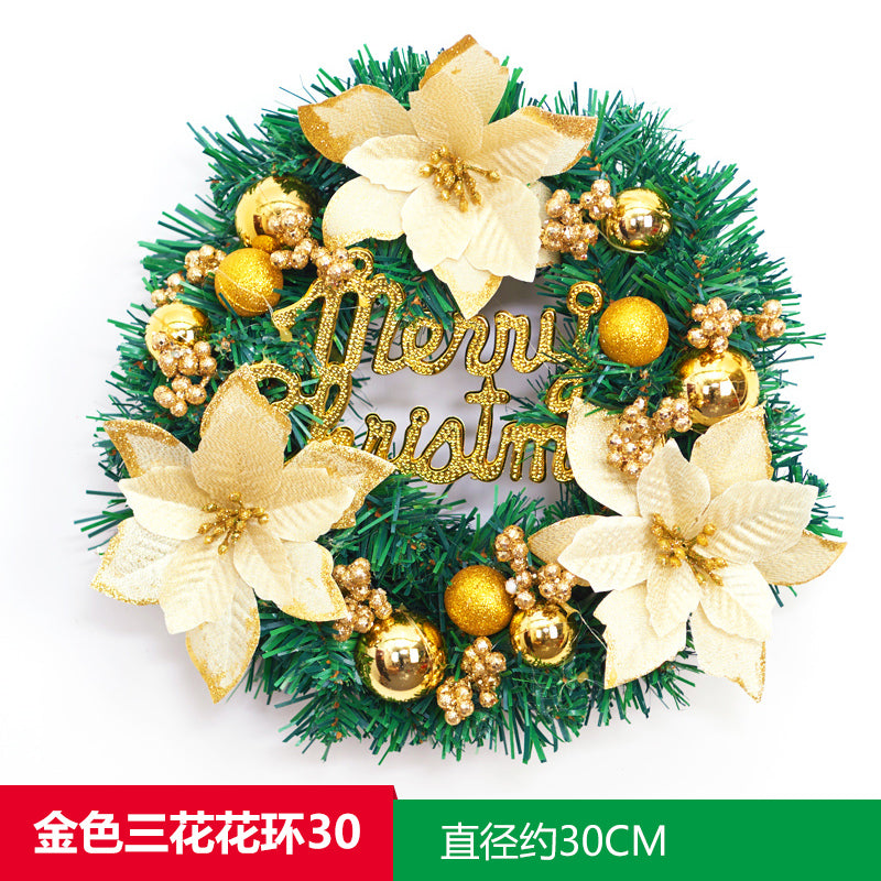 Christmas decorations garland door hanging wreath scene layout Christmas tree circle hanging ornaments door hanging ornaments creative