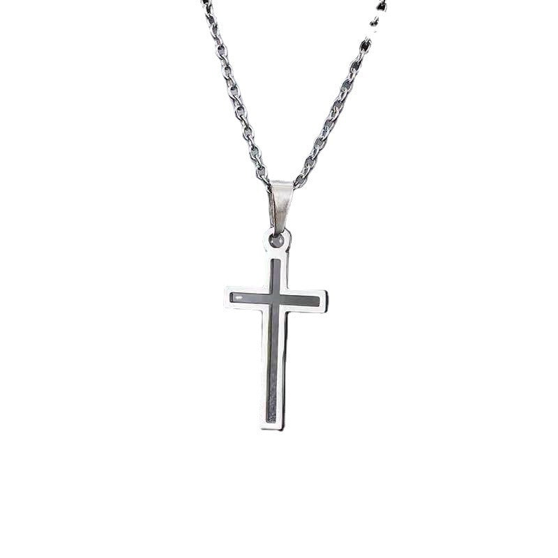 Hip Hop Style Cross Necklace Men's Trendy Titanium Steel Women's