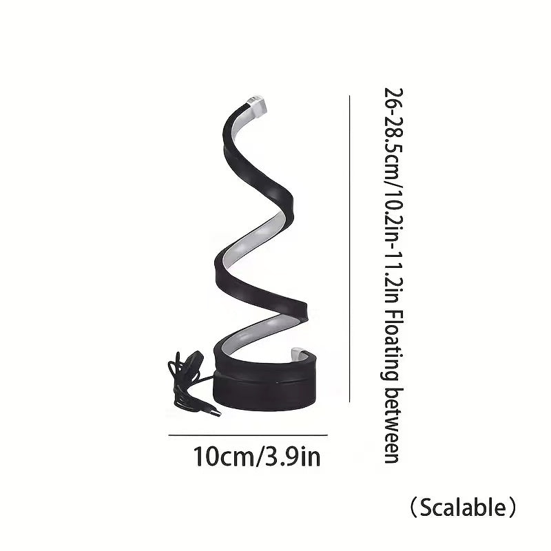 USB Plug In Creative Spiral LED Night Light Dimmable 3 Colors Adjustable For Living Room Office Desk Table Bedroom Bedside Decor