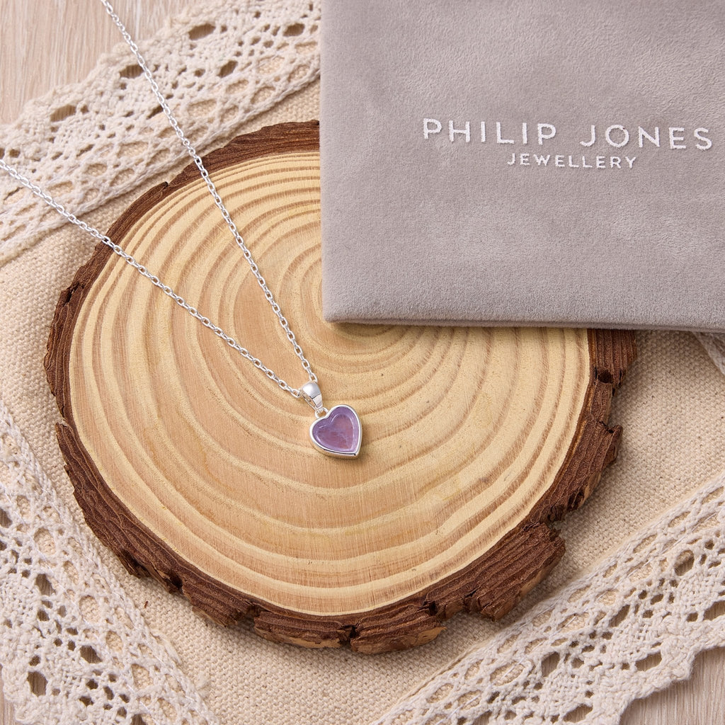 Amethyst Gemstone Heart Necklace