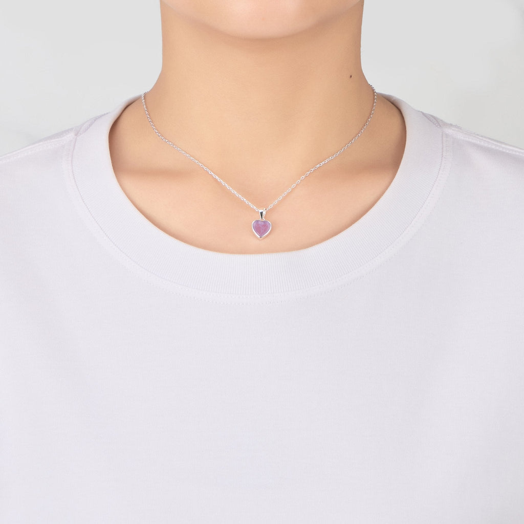 Amethyst Gemstone Heart Necklace