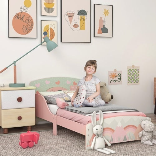 ZONEKIZ Toddler Bed Frame, Kids Bedroom Furniture For Ages 3-6 Years