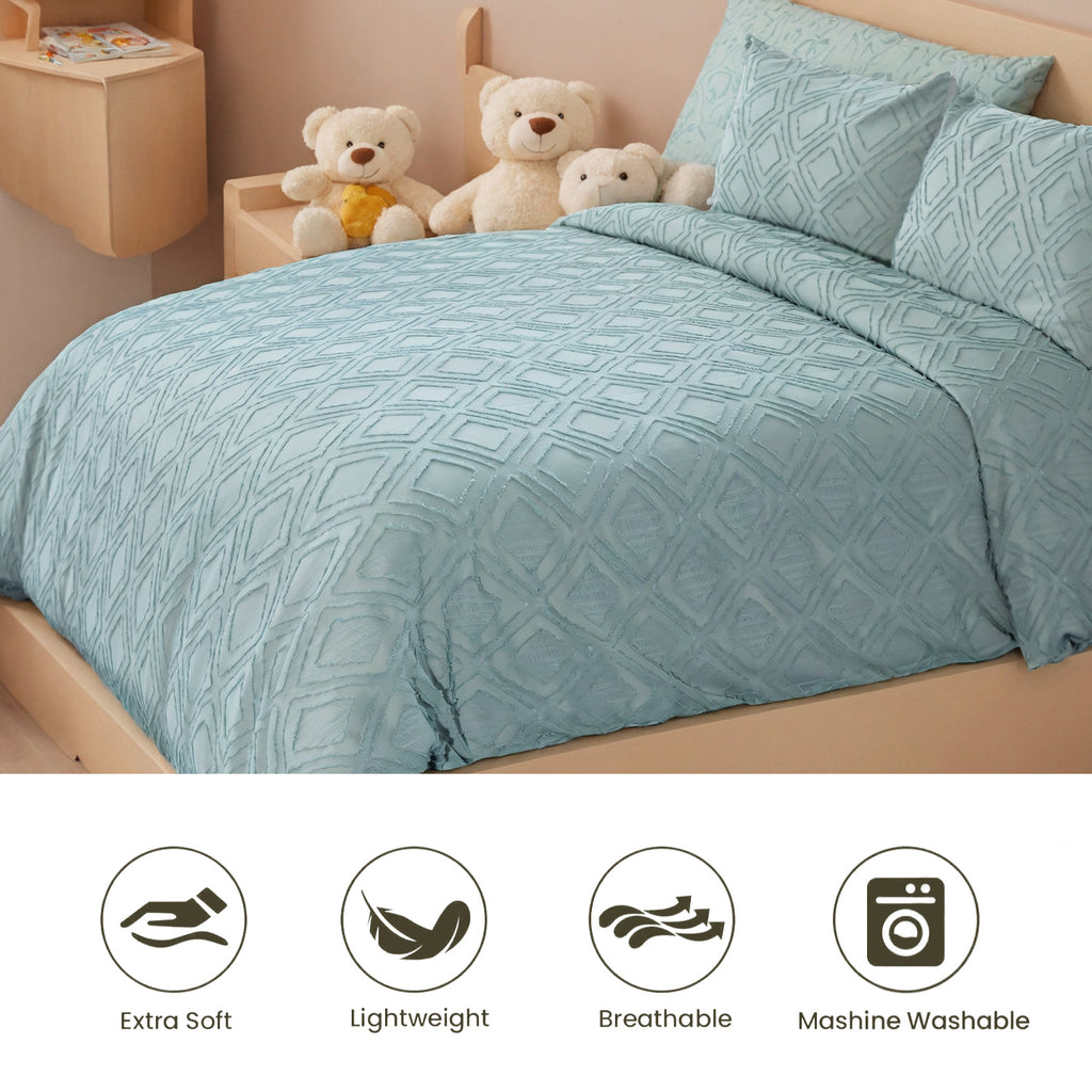 Bohemian Style Quilt Cover Set, Cut Flower Quilt Cover,  Tufted Quilt Cover Three-piece Set, One Quilt Cover And Two Pillowcases,  Washable And Machine Washable Without Shrinkage,  Suitable For Hotels