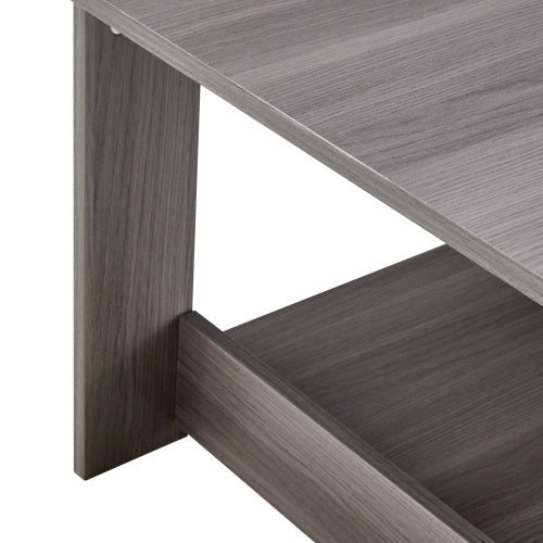 A Modern And Practical Gray Textured Coffee Table,tea Table.Double Layered Coffee Table Made Of MDF Material,. Suitable For Living Room,bedroom And Study Room. 43.3x21.6x16.5 CT16