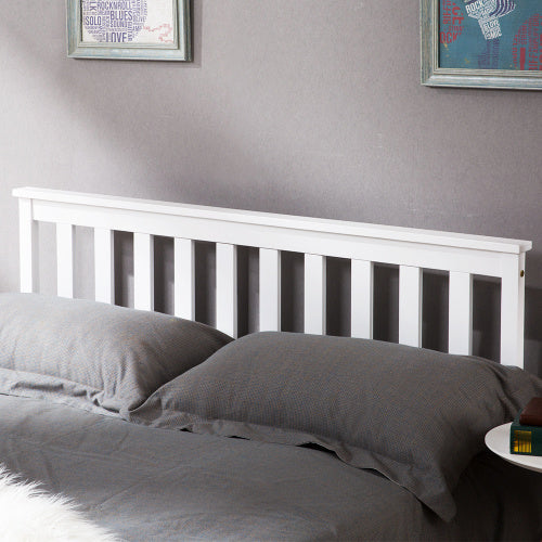 Double Bed Wooden Frame 4ft6 Double Wooden Bed In White For Adults, Kids, Teenagers 4FT6