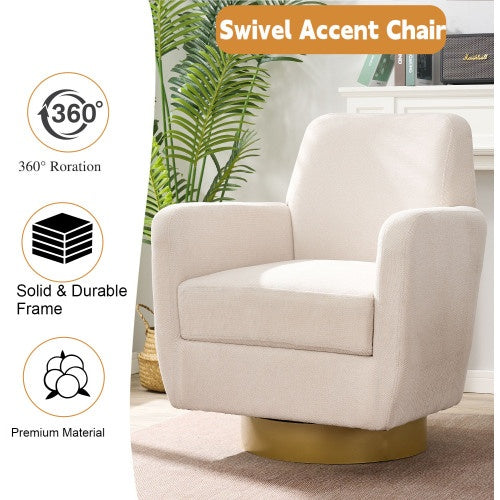 360 Degree Rotation Armchair Cotton Linen Skin Friendly Fabric Ergonomic Design Living Room Chair Bedroom Chair Living Room Chair Suitable For Indoor Home