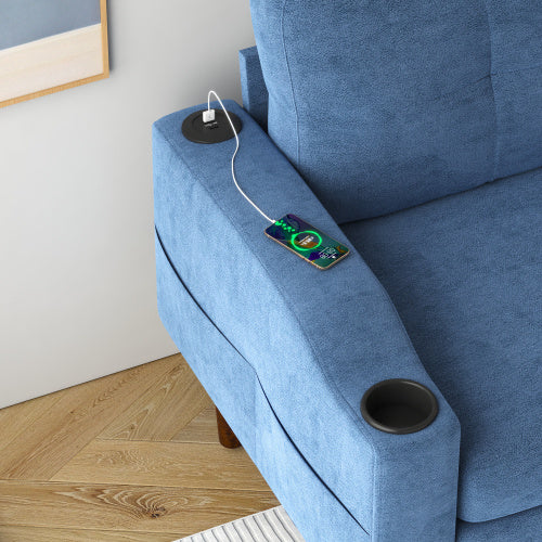 Convertible Combination Sofa Sofa L-Shaped Sofa With Storage Cabinet Footstool, Living Room Navy Blue Sofa, Living Room Bedroom Office Small Space 3-Seater Combination Sofa