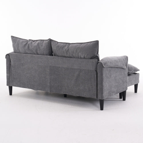 Convertible Combination Sofa Sofa UShaped Sofa With Footstools With Storage Gray Sofa For Living Room, Living Room Bedroom Office Small Space 2 Seater Combination Sofa