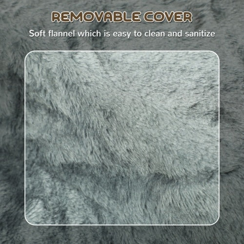 PawHut Three-Step Dog Stairs, With Washable Plush Cover, For High Bed Sofa, Dog Stairs For Small Dog And Cat - Light Grey