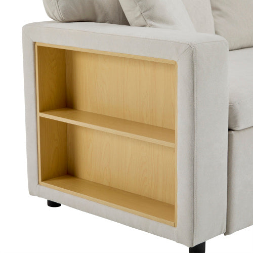 Corner Sofa Bed Corner Couch L-Shaped Sofa Bed Extendable, Bed Box And Integrated Shelf,